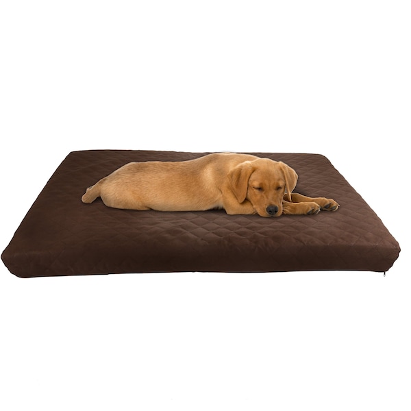 Pet Adobe Waterproof Memory Foam Pet Bed for Indoor/Outdoor Water Resistant/Washable Cover 36 in x 27 in Brown 898638XUA - main